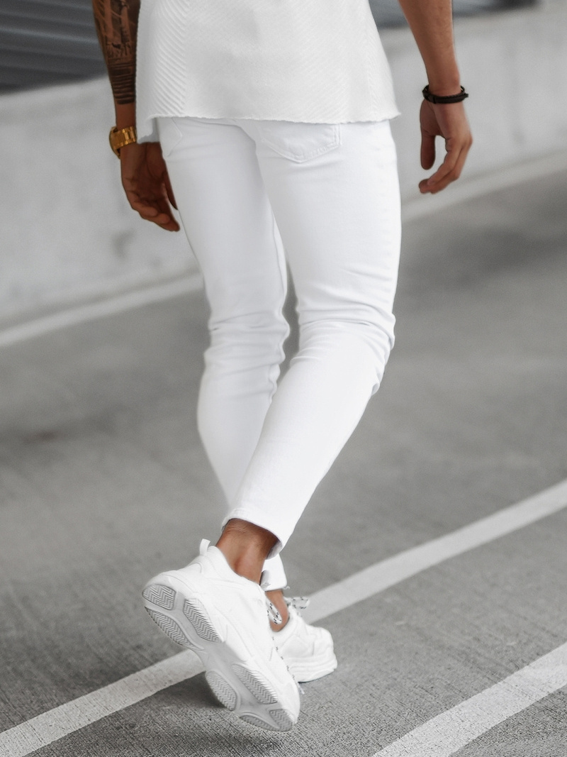 Мъжки дънки бяло OZONEE E/5348/01Z