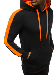 Мъжки суитшърт черно и оранжево OZONEE JS/2012