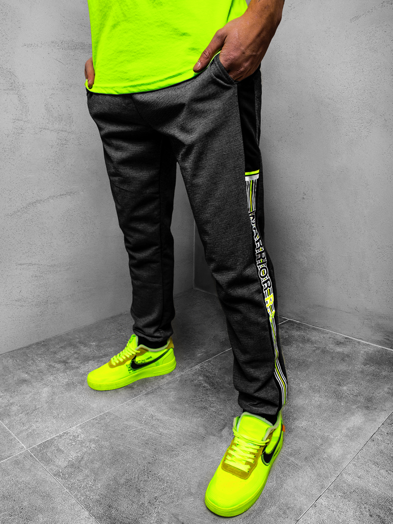 Мъжко долнище на анцуг графитно OZONEE JS/AM109Z