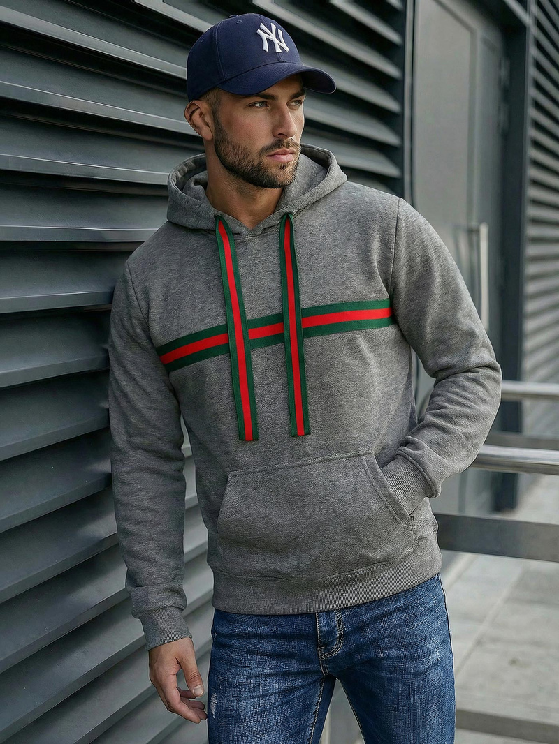 Мъжки суитшърт графитен OZONEE JS/8B1735/5Z