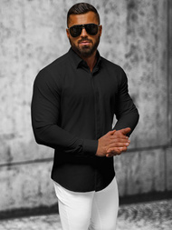 Мъжка риза черна OZONEE O/V75