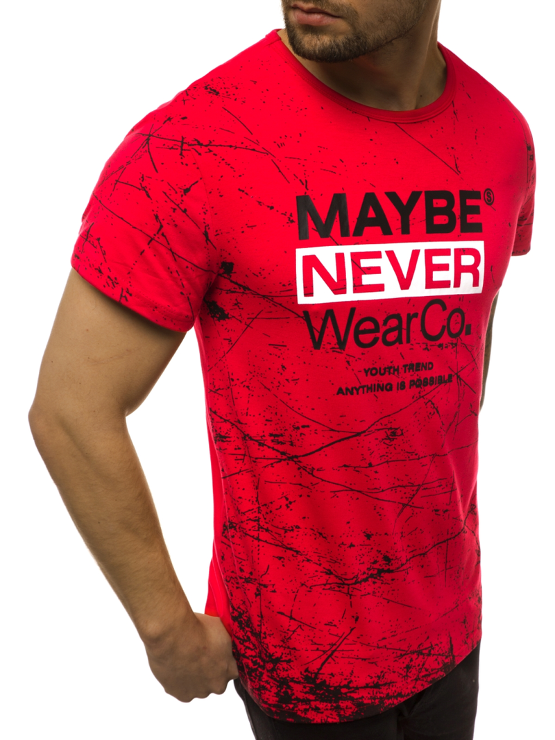 Мъжка тениска червен OZONEE JS/SS10915