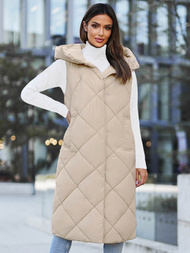 Дамска жилетка бежова OZONEE JS/5M3165/62