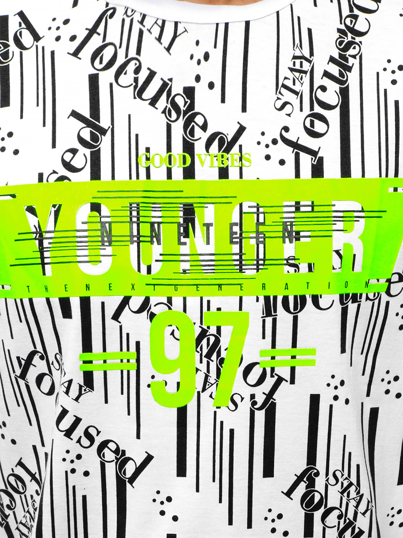 Мъжка тениска бял OZONEE JS/KS1993