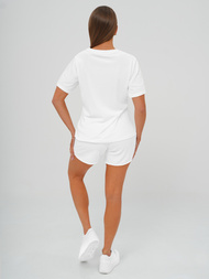 Дамски велурен спортен комплект бял OZONEE JS/35C1717/1