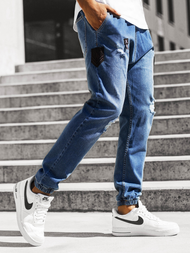 Мъжки дънки jogger сини OZONEE OT/2033