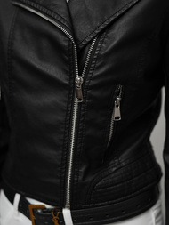 Дамско кожено яке черна OZONEE JS/11Z8028Z