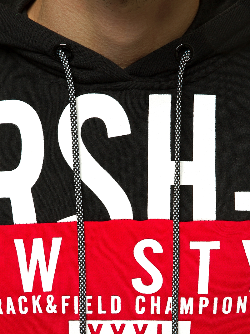 Мъжки суитшърт с качулка червена OZONEE JS/KS2115