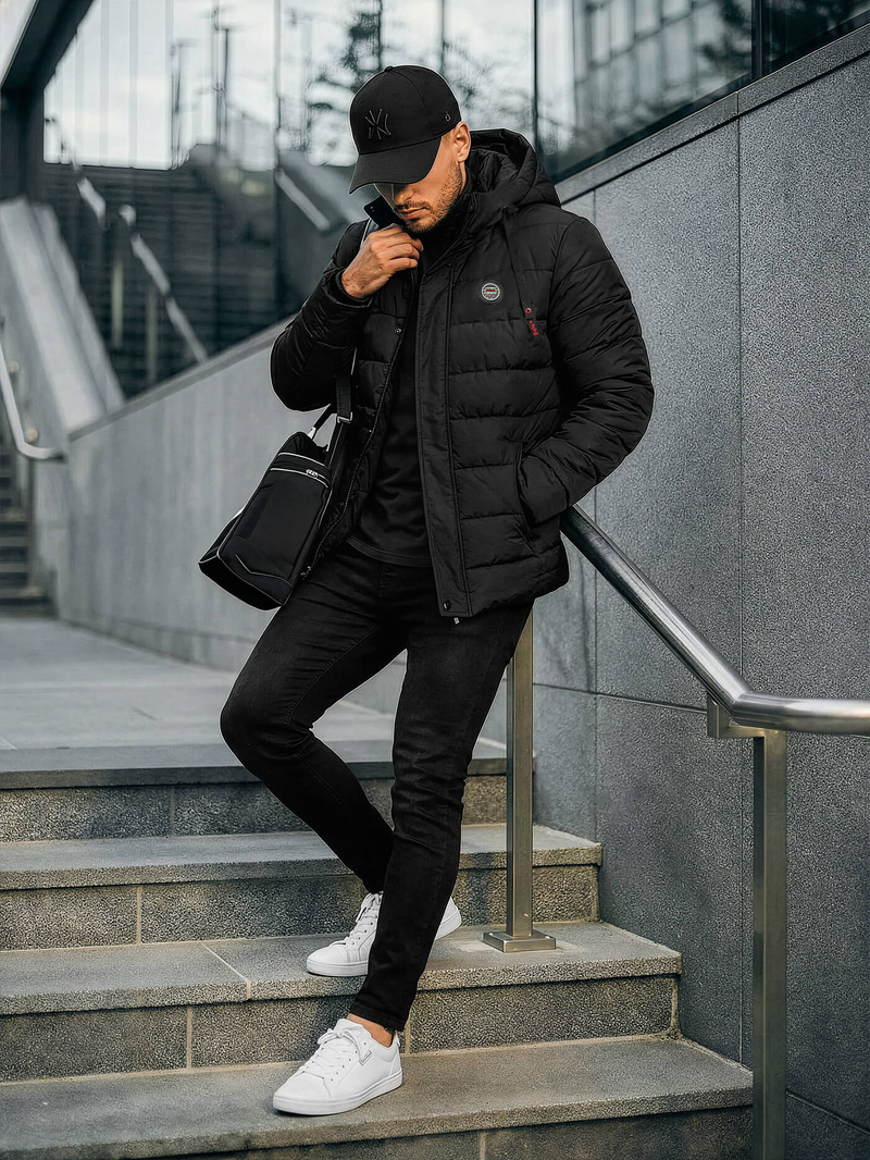 Мъжко яке черни OZONEE JS/31M5081/392Z