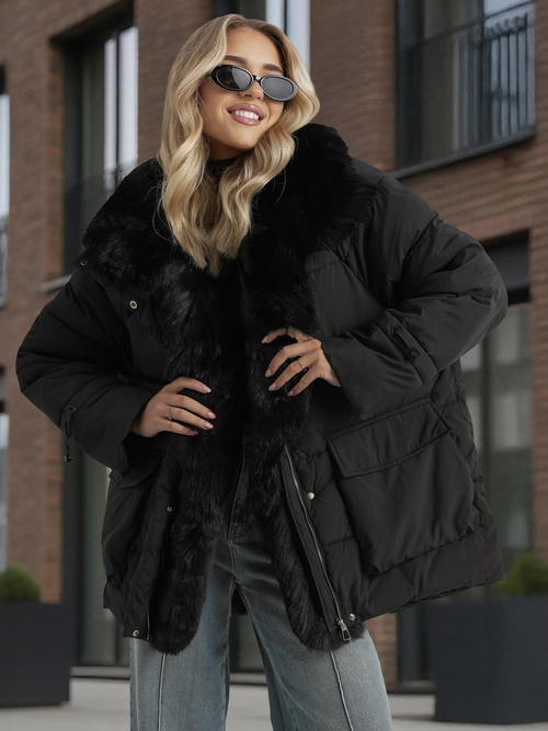 Дамско яке черно OZONEE JS/16M9185/392