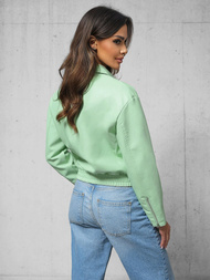 Дамско кожено яке ментова OZONEE O/G116