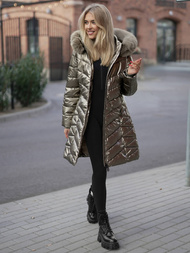 Дамско яке злато OZONEE JS/16M9100/403Z