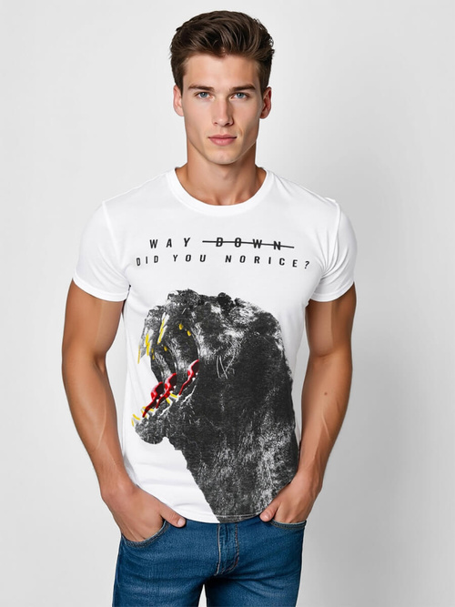 Мъжка тениска бяла OZONEE O/T127/1Z