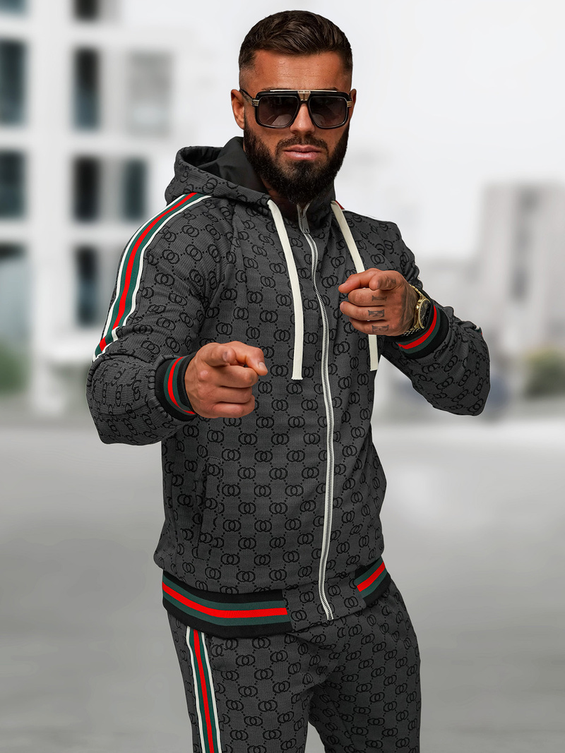 Мъжки спортен екип черен OZONEE O/FF5111AB