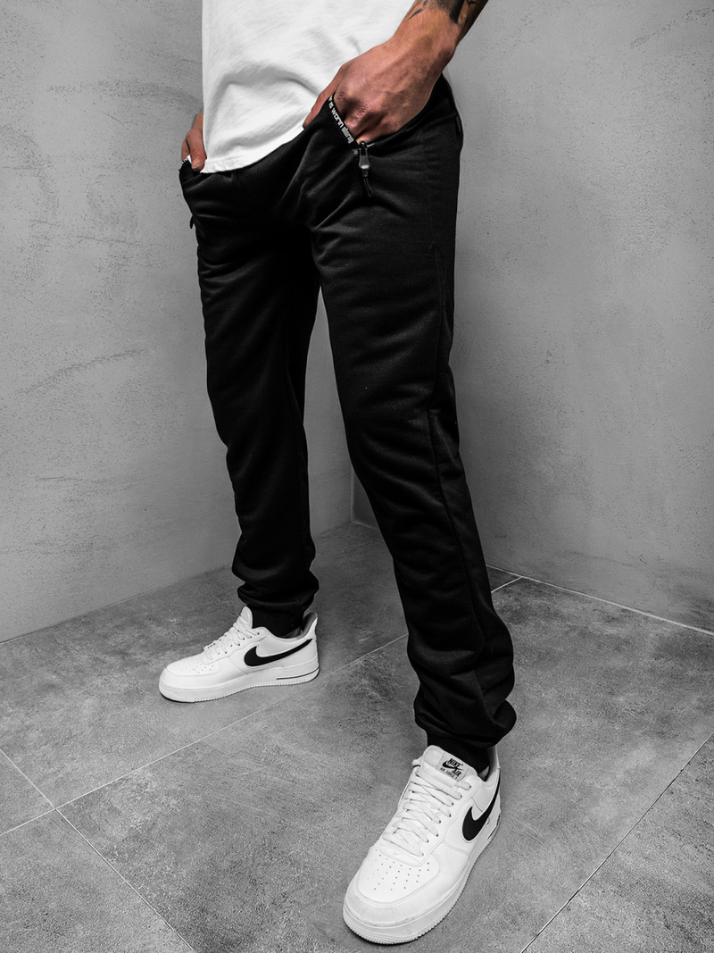 Мъжко долнище на анцуг черно JS/XW002SZ