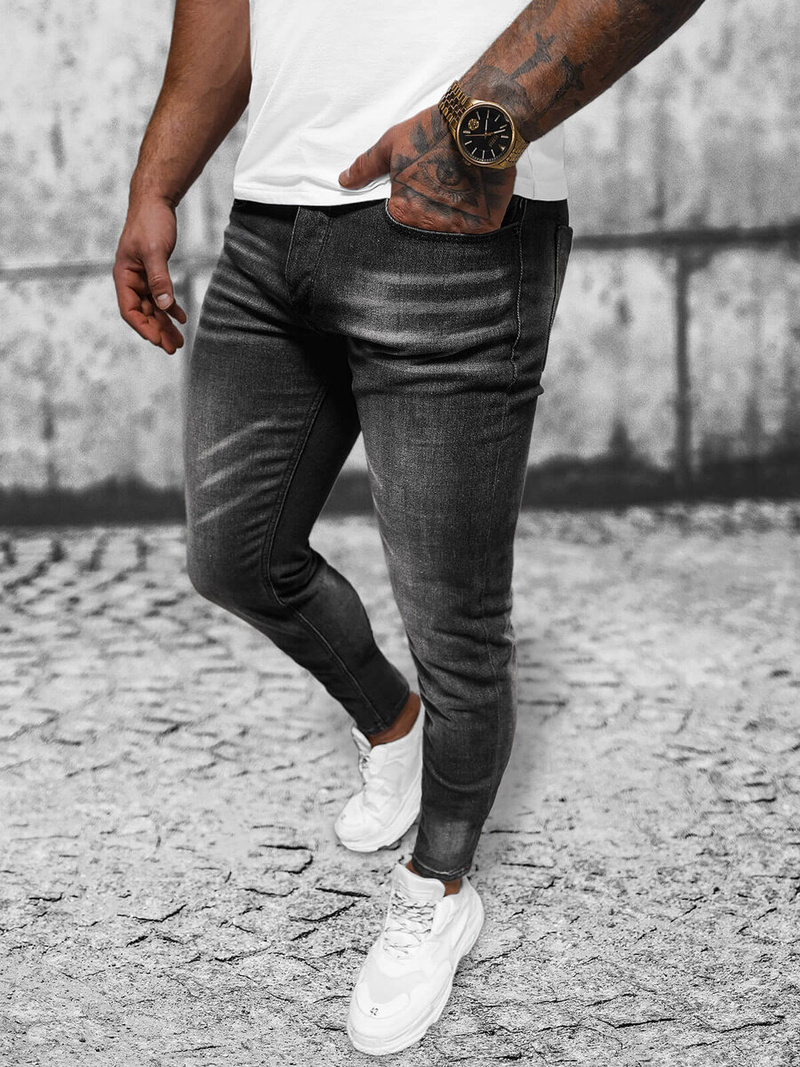 Мъжки дънки черни OZONEE NB/MP0199N