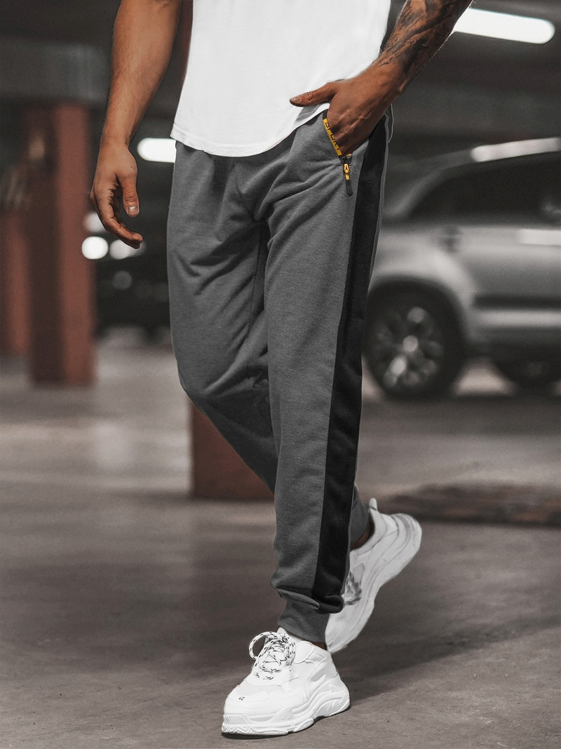 Мъжко долнище на анцуг графитно OZONEE JS/68K10339Z