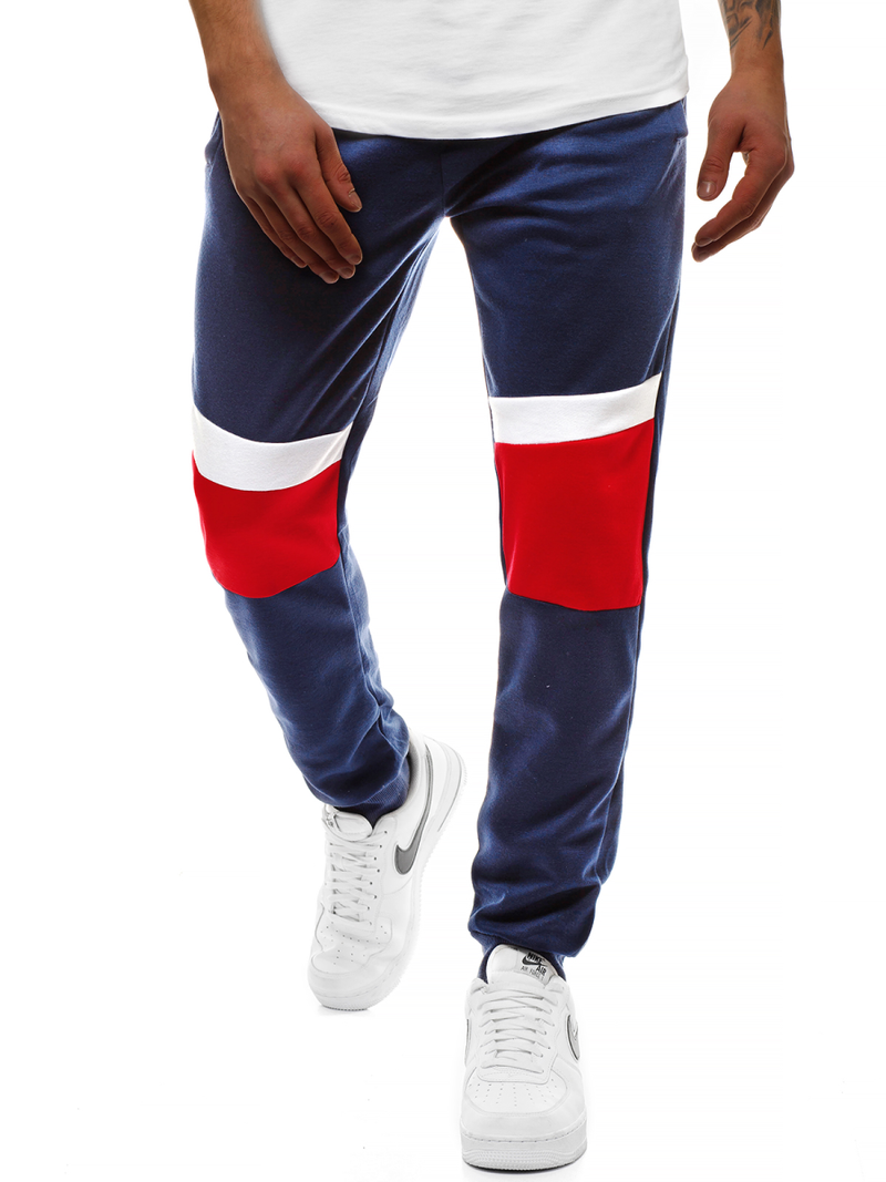 Мъжко долнище на анцуг тъмносиньо OZONEE JS/JZ11010