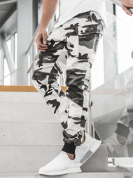 Мъжки панталони JOGGER черно-бяло OZONEE O/11103