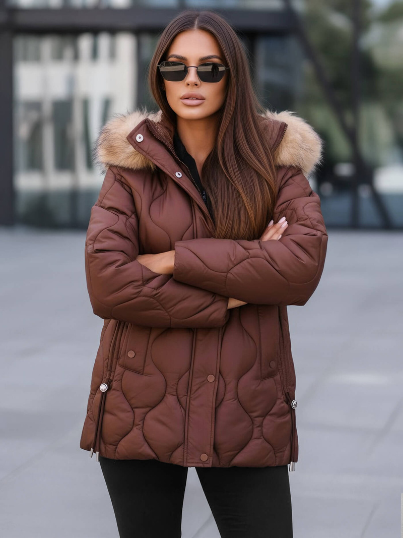 Дамско яке шоколад OZONEE JS/5M3226/158Z