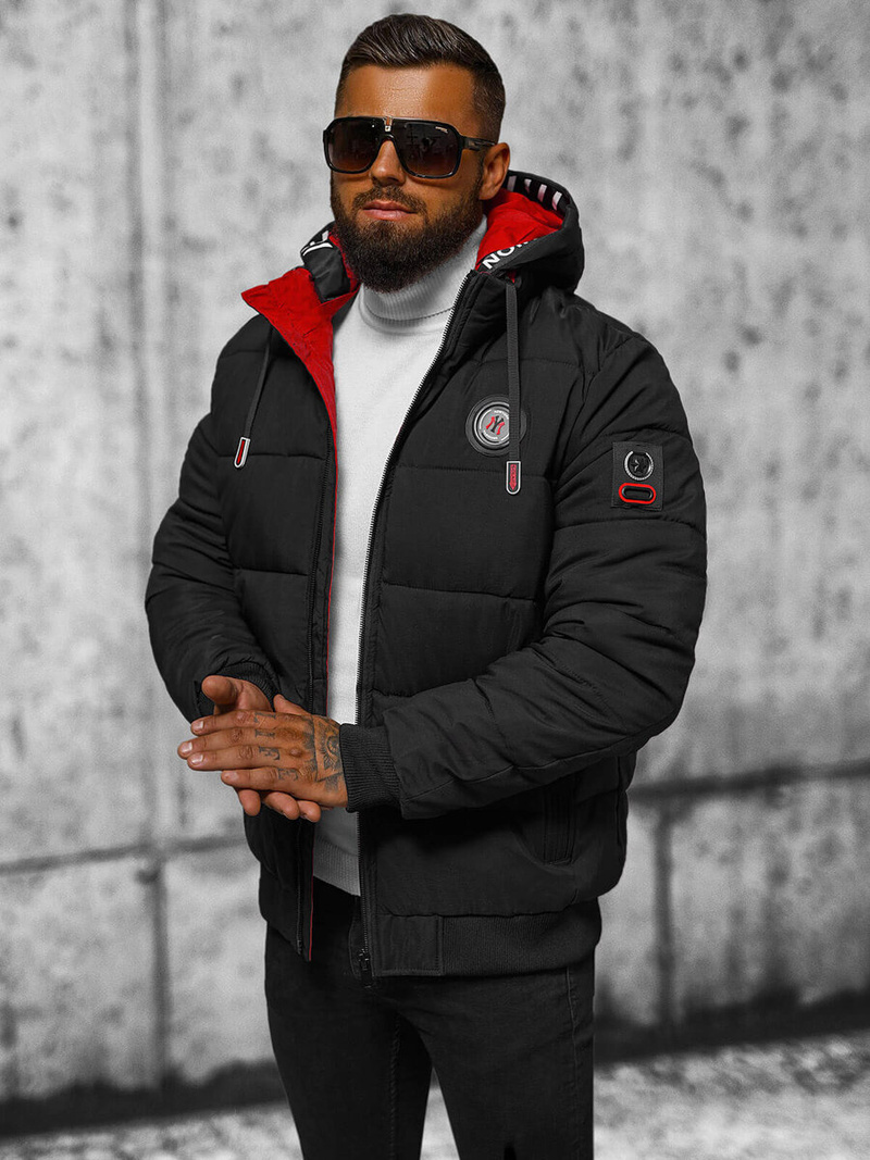 Мъжко яке черна OZONEE JS/84M3029/392