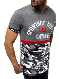 Мъжка тениска графитен OZONEE JS/SS10983