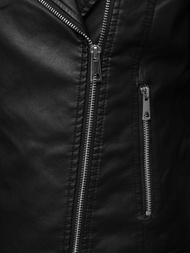 Дамско кожено яке черна OZONEE JS/11Z8097Z