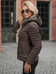 Дамско яке кафяво-сиво OZONEE JS/11Z8228Z