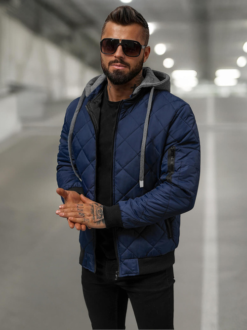 Мъжко яке тъмнсиня OZONEE JS/8M986/215