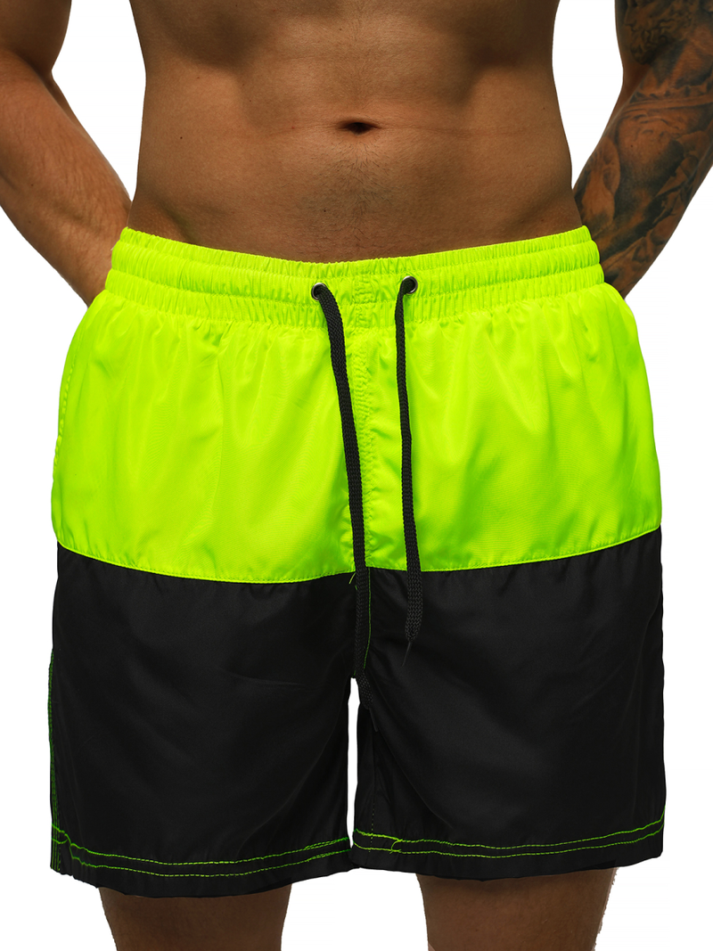 Мъжки плувни шорти жълто-черни OZONEE JS/HM056