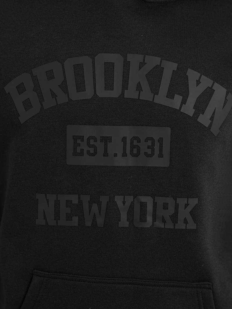 Мъжки суитшърт с качулка черен OZONEE JS/8B1969/3