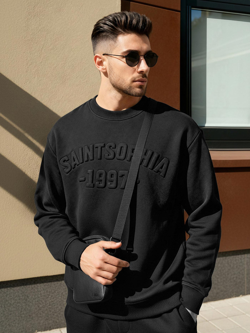 Мъжки суитшърт черен OZONEE JS/8B1953/3