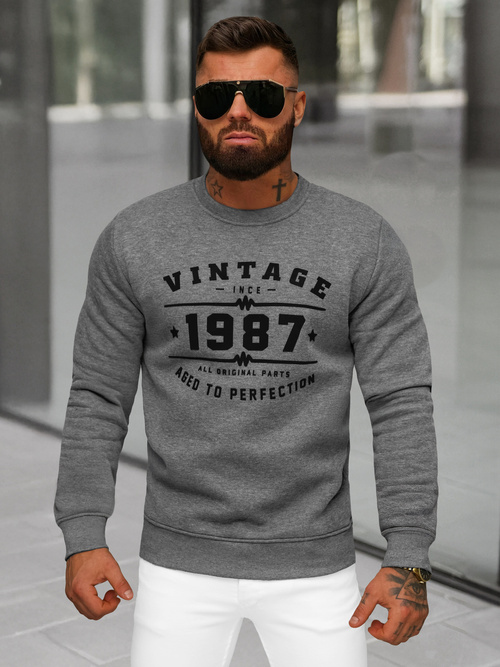 Мъжки суитшърт графитен OZONEE JS/8B1359/5