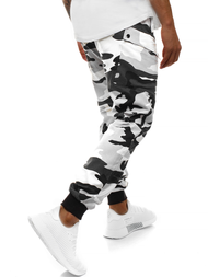 Мъжки панталони JOGGER черно-бяло OZONEE O/11103