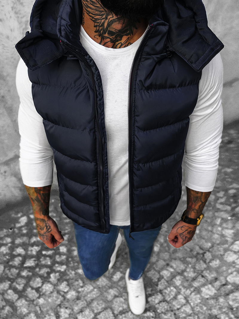 Мъжки елек тъмнсиня OZONEE N/7129