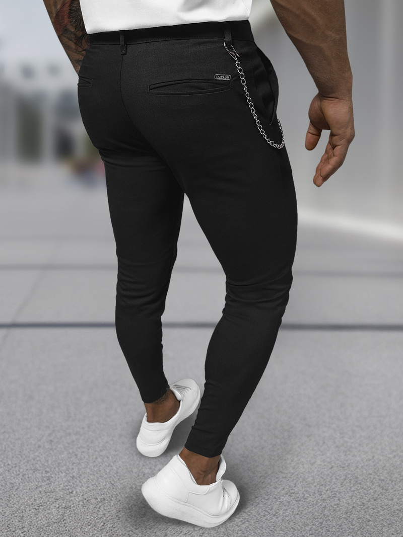 Мъжки панталони черни OZONEE DJ/3300