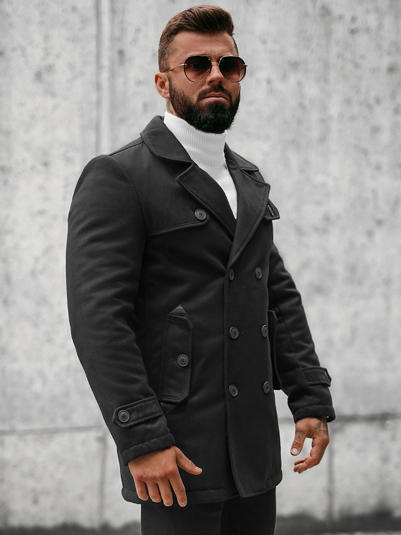 Мъжко палто черен OZONEE JS/79M3123Z