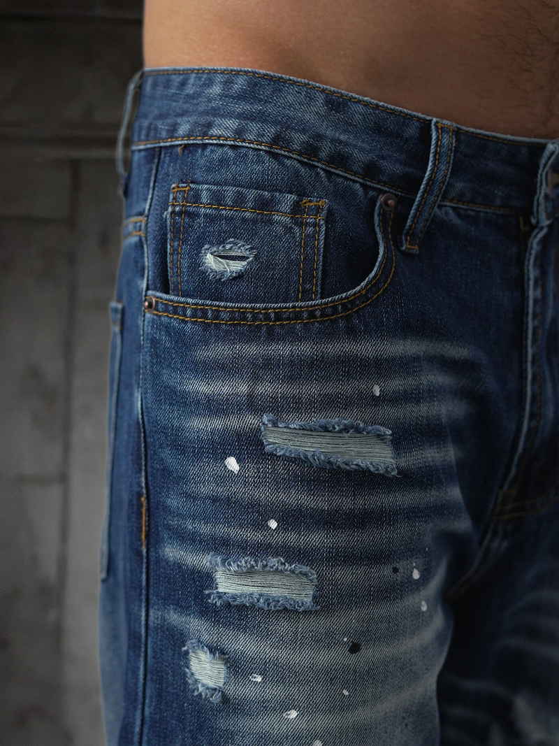 Мъжки дънки синьо OZONEE O/KK2885