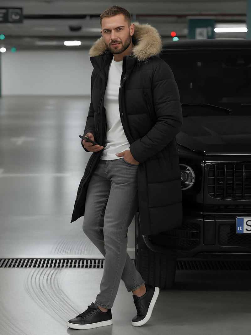 Зимно яке черна OZONEE JS/25M9803/392Z