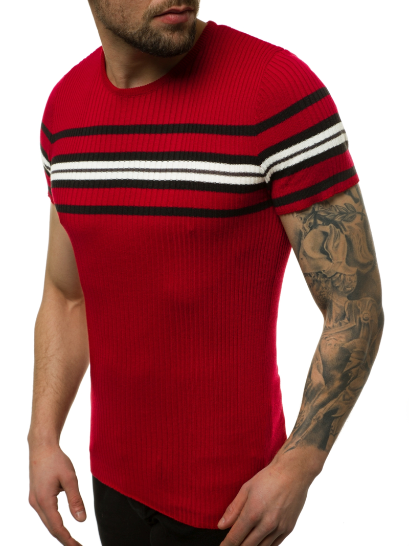 Мъжки пуловер бордо OZONEE L/2296