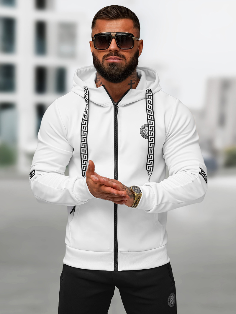 Мъжки спортен екип бяло-черен OZONEE O/LN11887