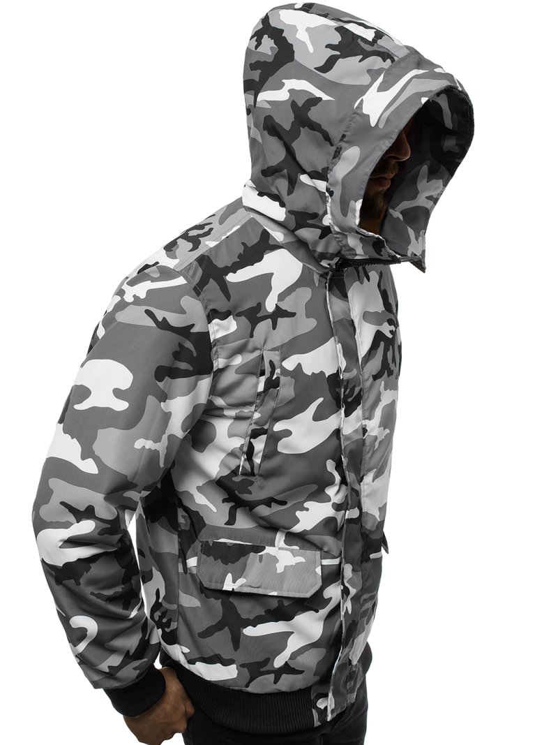 Мъжко яке камуфлаж сиво OZONEE JS/2019005