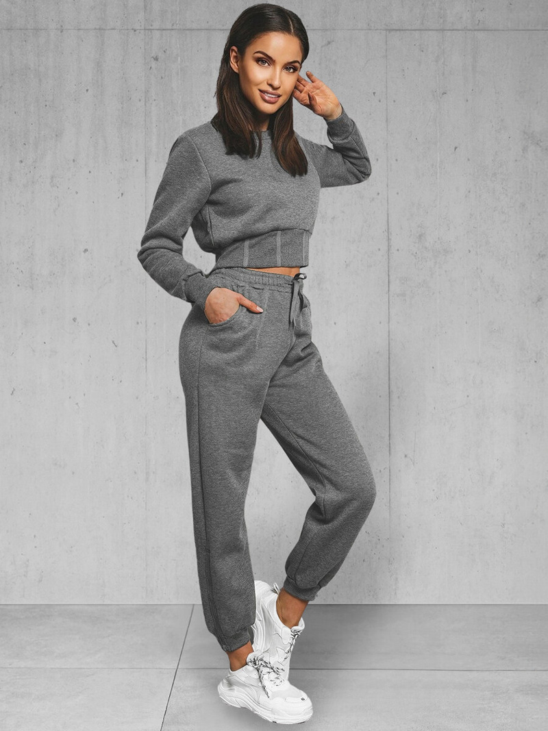 Дамски анцуг от две части графитен OZONEE JS/8C78/5