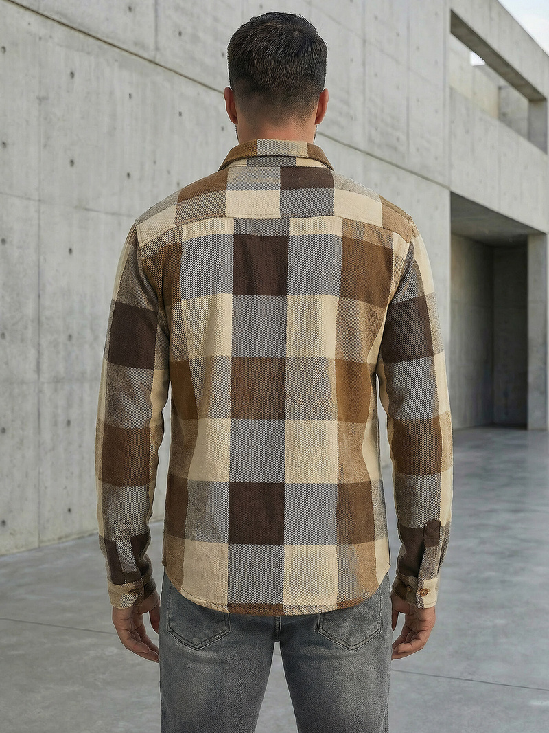 Мъжка риза камел OZONEE NB/MC728KZ