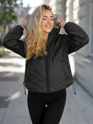 Дамско яке черно-бежова OZONEE JS/16M9315/392B