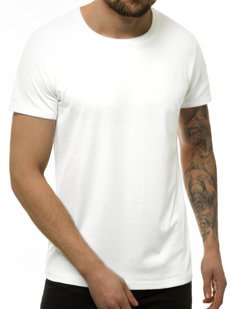 Мъжка тениска бяла OZONEE JS/DX11001