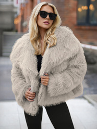 Дамско яке сиво-бежова OZONEE JS/61M8515/92