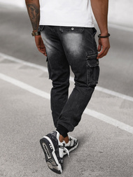 Мъжки дънки jogger черни OZONEE NB/MP0108N