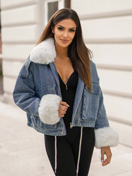 Дамско джинсово яке синя OZONEE JS/11Z8219