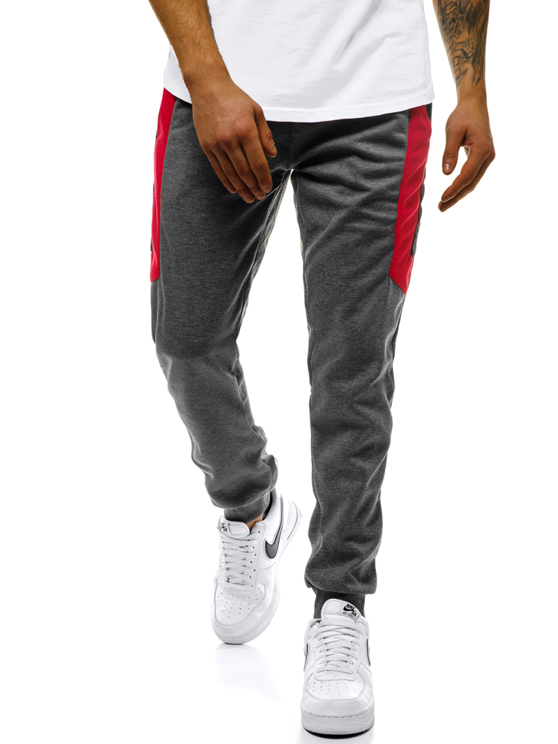 Мъжко долнище на анцуг графитно OZONEE JS/JZ11019